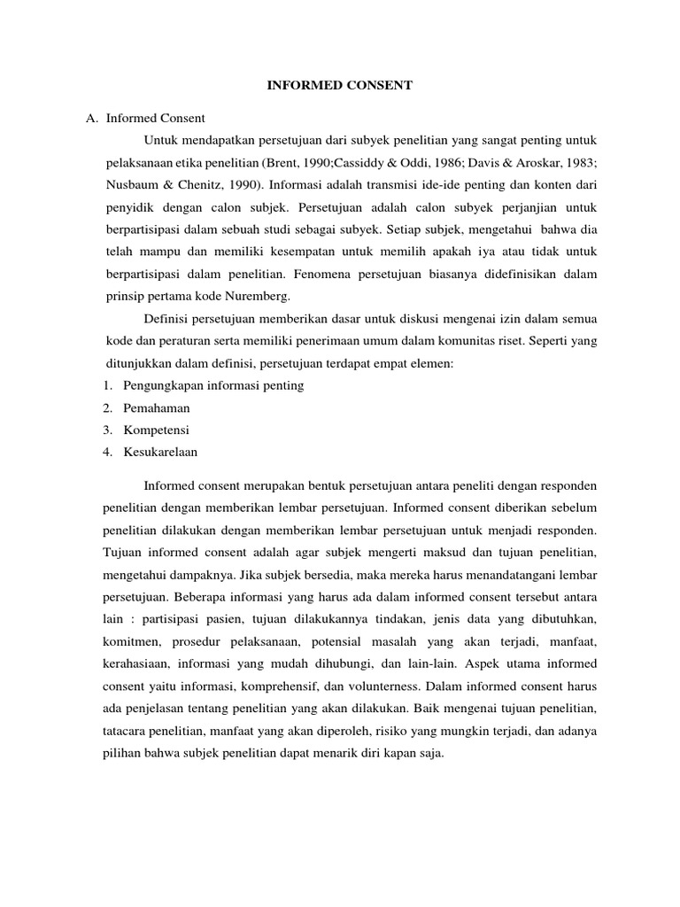 Contoh Informed Consent Penelitian Aneka Macam Contoh