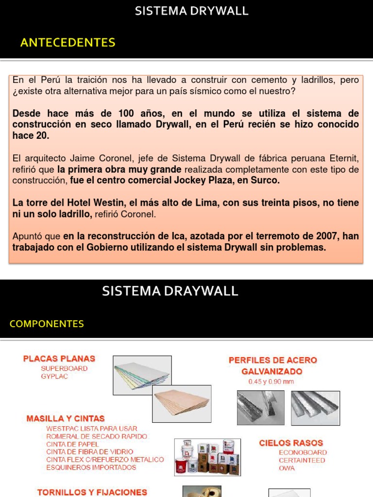 Sistema Drywall | PDF | Temblores | Perú