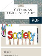 Lesson1: Understanding Society as an Objective Reality