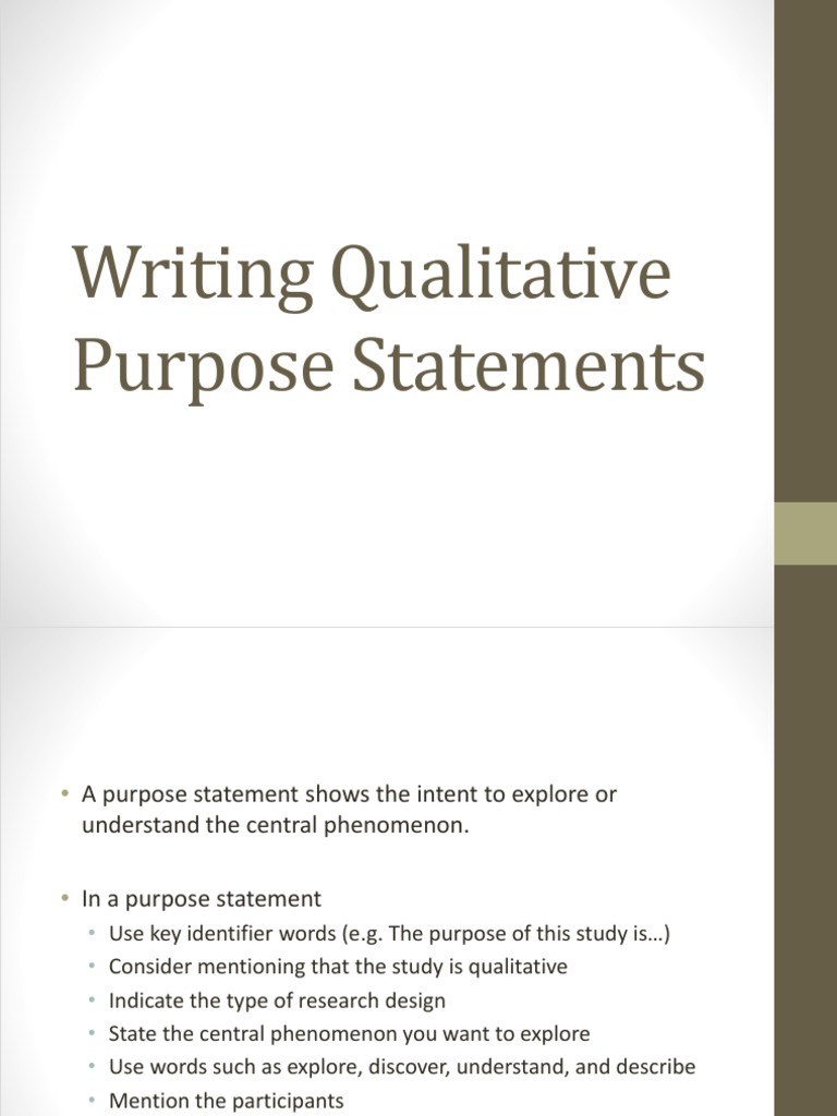 4 Qualitative Purpose Statement and Research Questions PDF