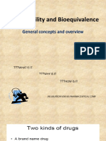 Bioavailability and Boequivalence