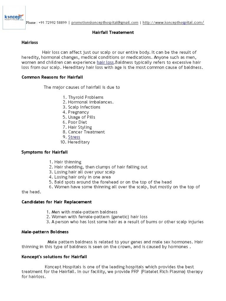 Hairfall Treatement Hairloss Hair Loss PDF Hair Loss Health Sciences