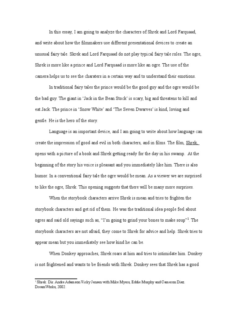 Shrek the musical reflection paper picture