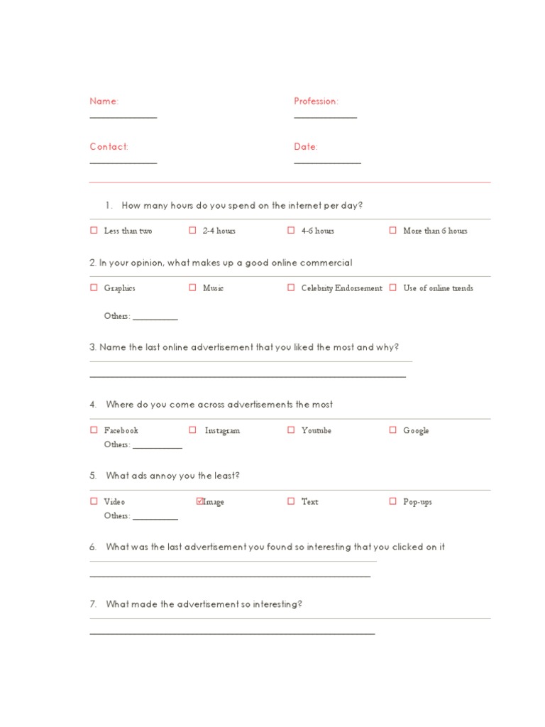 Questionnaire | PDF