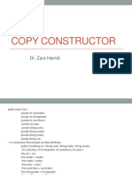 Copy Constructor: Dr. Zara Hamid