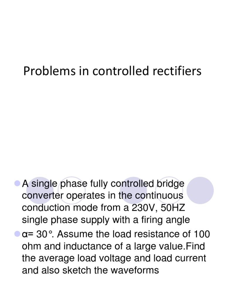Problems in Controlled Rectifiers PDF