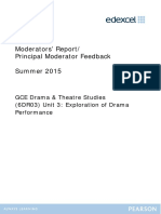 Moderators' Report/ Principal Moderator Feedback Summer 2015