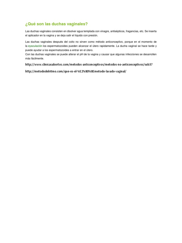 Qué Son Las Duchas Vaginales | PDF | Salud y bienestar