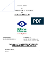 Assignment 1 ON Human Resource Management IN Reliance Infocomm
