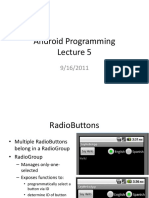 Android Programming Lecture 5 RadioButtons, Spinners, CheckBoxes and EditTexts