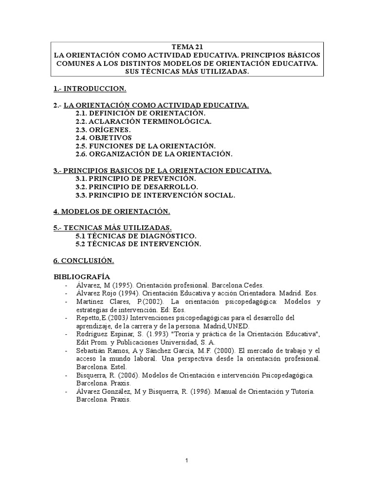 Tema 21 | PDF | Maestros | Plan de estudios