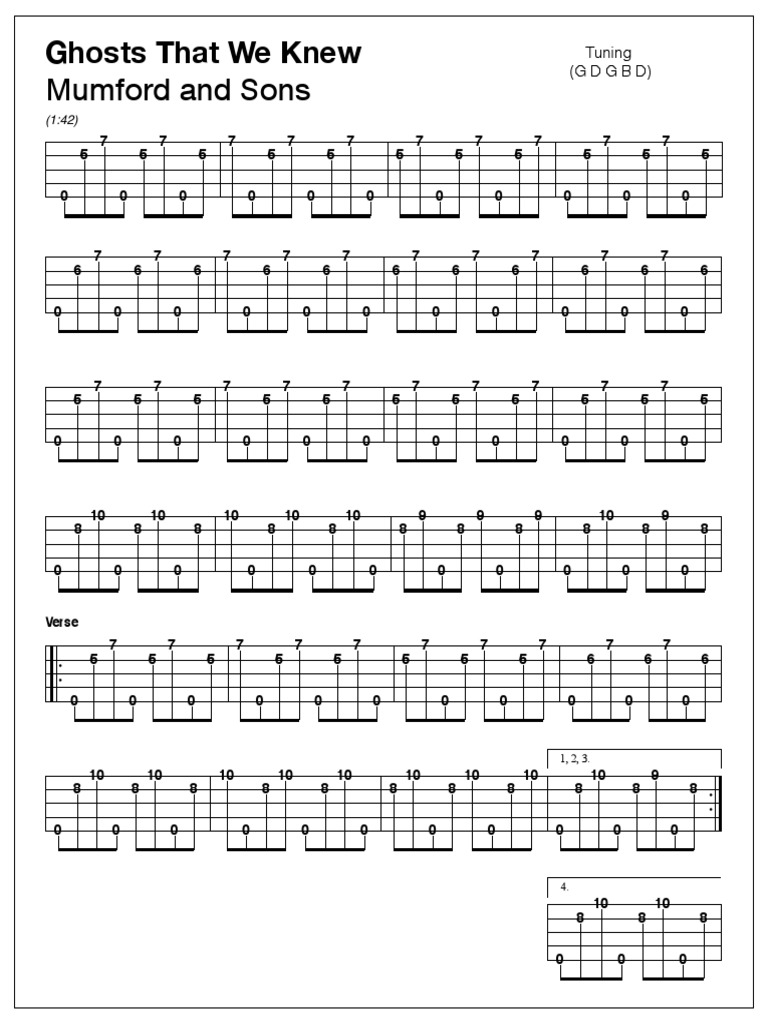 Ghosts That We Knew Banjo Tab