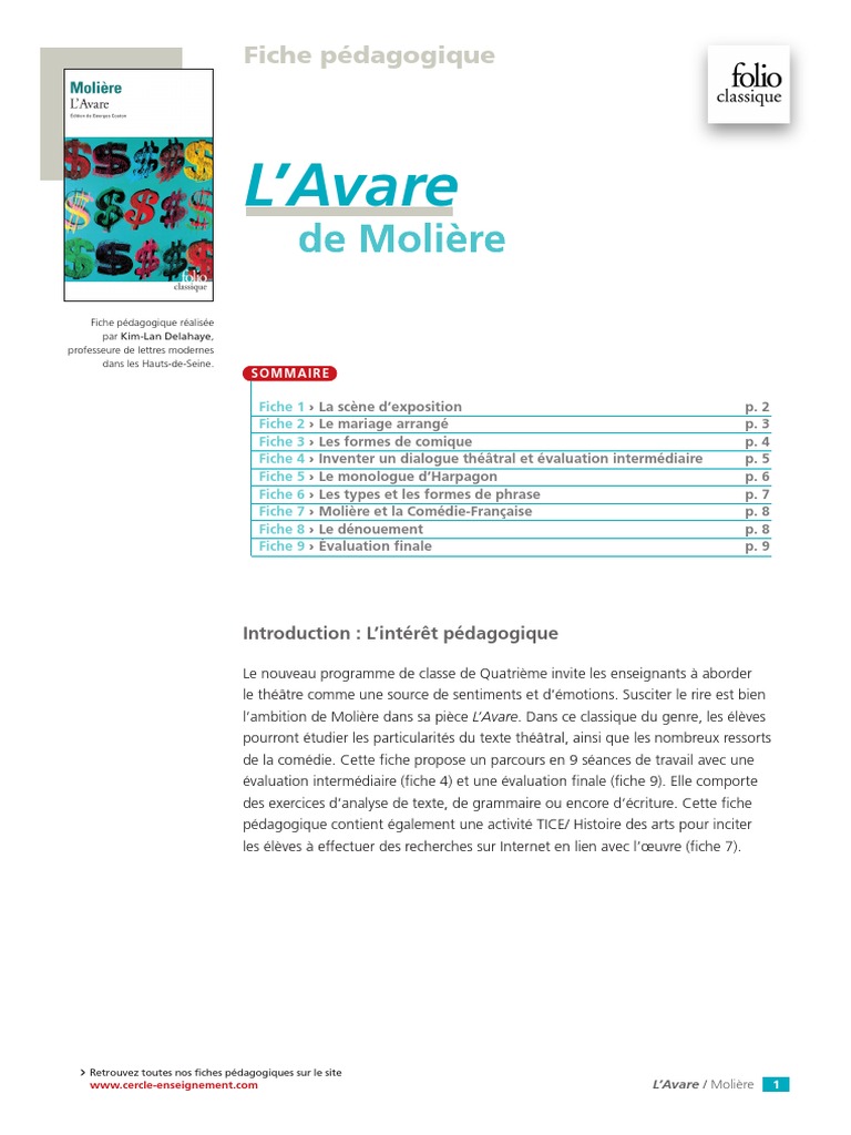 L Avare De Molière Résumé Court