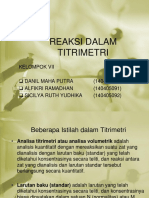 Reaksi Dalam Titrimetri