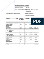 Análisis de Precios Unitarios Formato Parte 2