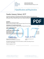 Certificate of Qualification and Registration: Sandra January Iaboni, OCT