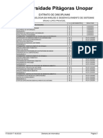 Extrato de Disciplinas: Superior de Tecnologia em Análise E Desenvolvimento de Sistemas