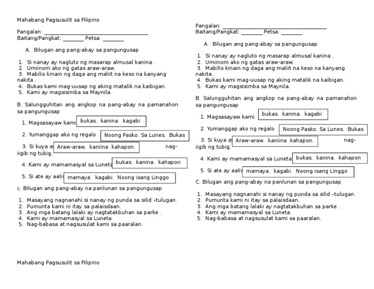98250657 Mahabang Pagsusulit Sa Filipino Doc