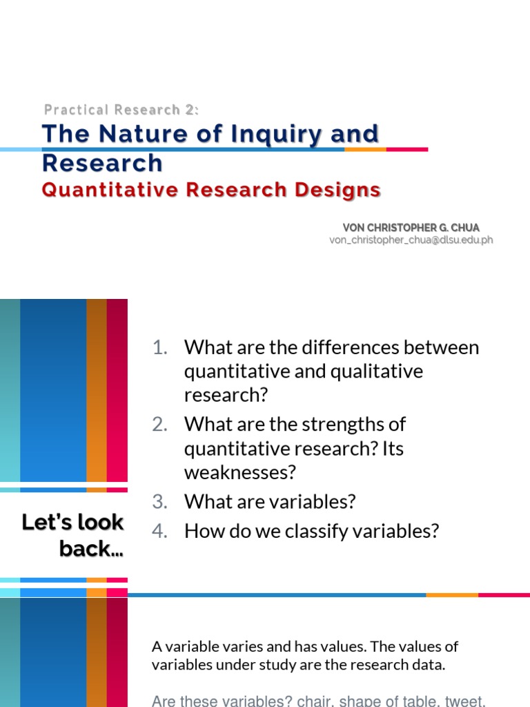 Quantitative Research Design Overview | PDF | Level Of Measurement ...