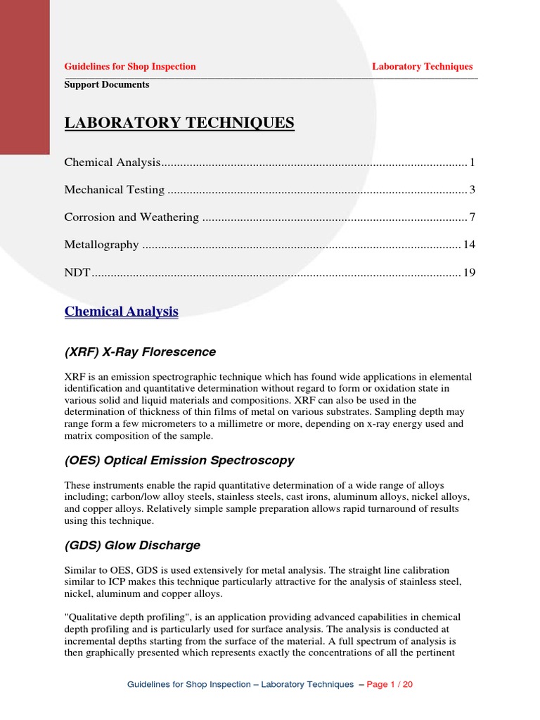 Laboratory Techniques PDF | PDF | Ultimate Tensile Strength | Corrosion