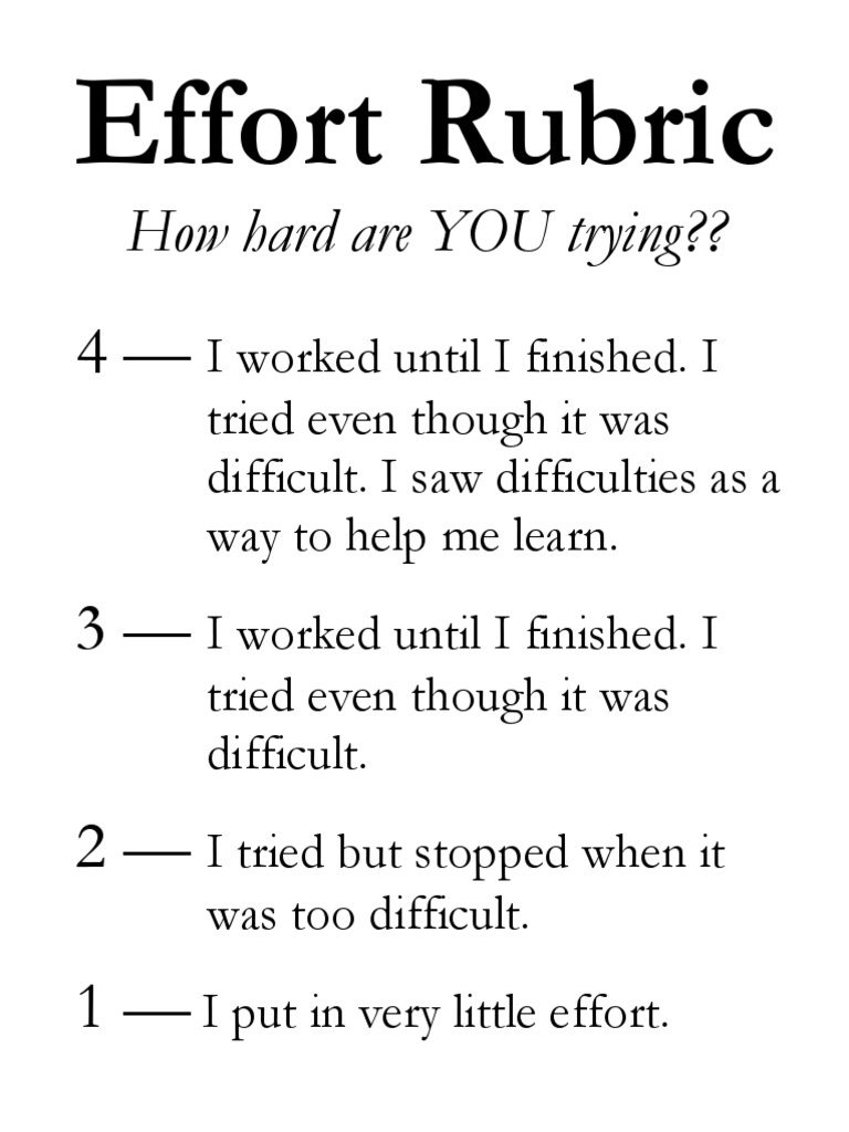 Effortrubric | PDF