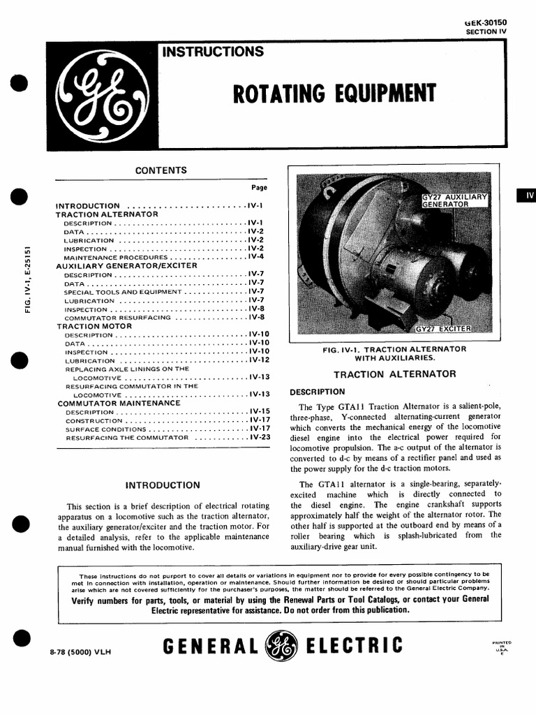Traction Motor and Alternator Maintenance | PDF | Locomotives | Gear