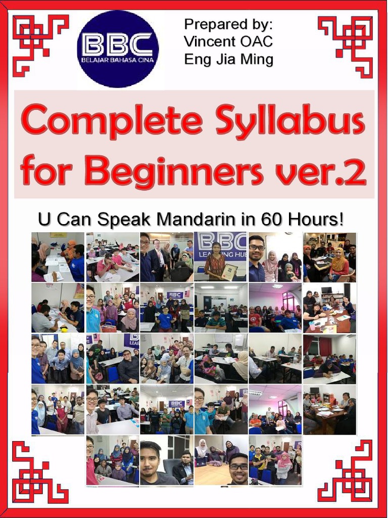 CHINESE BEGINNERS SYLLABUS visual data 6