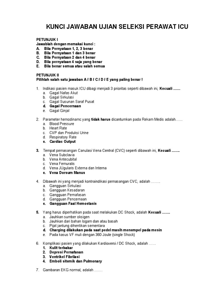 Soal Uji Kompetensi Perawat Dan Kunci Jawaban 2015 - Materi Soal