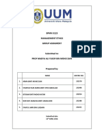 BPMN 3123 Management Ethics Group Assigment: Name Matric No. 1. Arma Binti Mohd Zain 232579