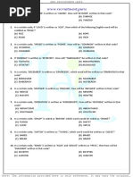 Coding Decoding - English Practice Set 1