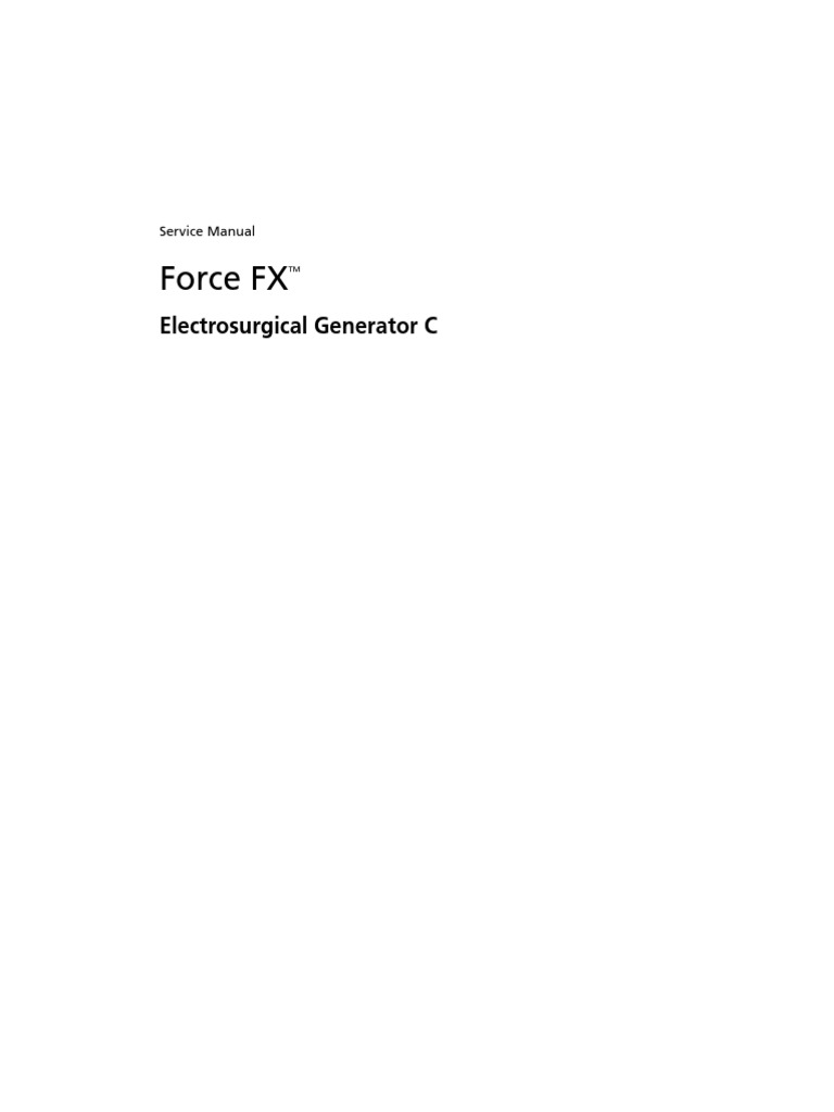 Force FX Electrosurgical Generator C Service Manual PDF Resistor