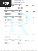 Sequence of Words - English Practice Set 1