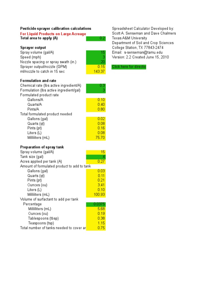 Worksheets Sprayer Calibration Worksheet sprayer calibration version 2 gallon teaspoon