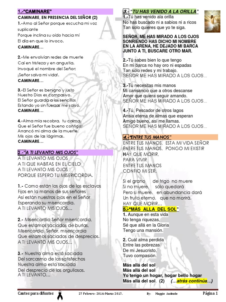 Cantos para Difuntos 27 Feb. 2016 PDF Perdón Pecado