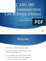 MC 4301.080 Mass Communication Law & Ethics (Online)