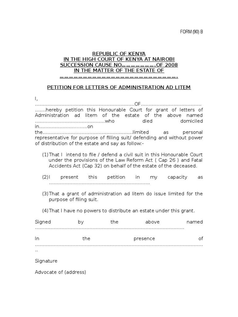 Ad Litem Form For Probate | PDF | Probate | Public Law
