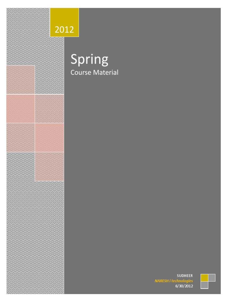 Spring Tutorial | PDF | Spring Framework | Enterprise Java Beans