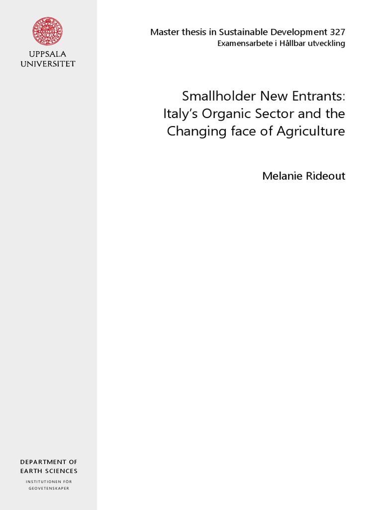 thesis on sustainable agriculture