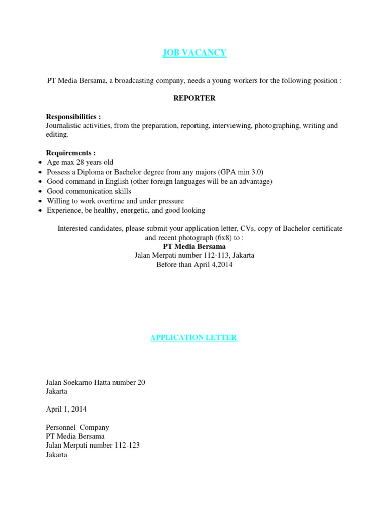 Job Vacancy | PDF | Menu | Employment