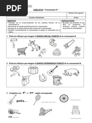 Guia Consonante R Inicial E Intermedio Fuerte Pdf Ocio Ajedrez