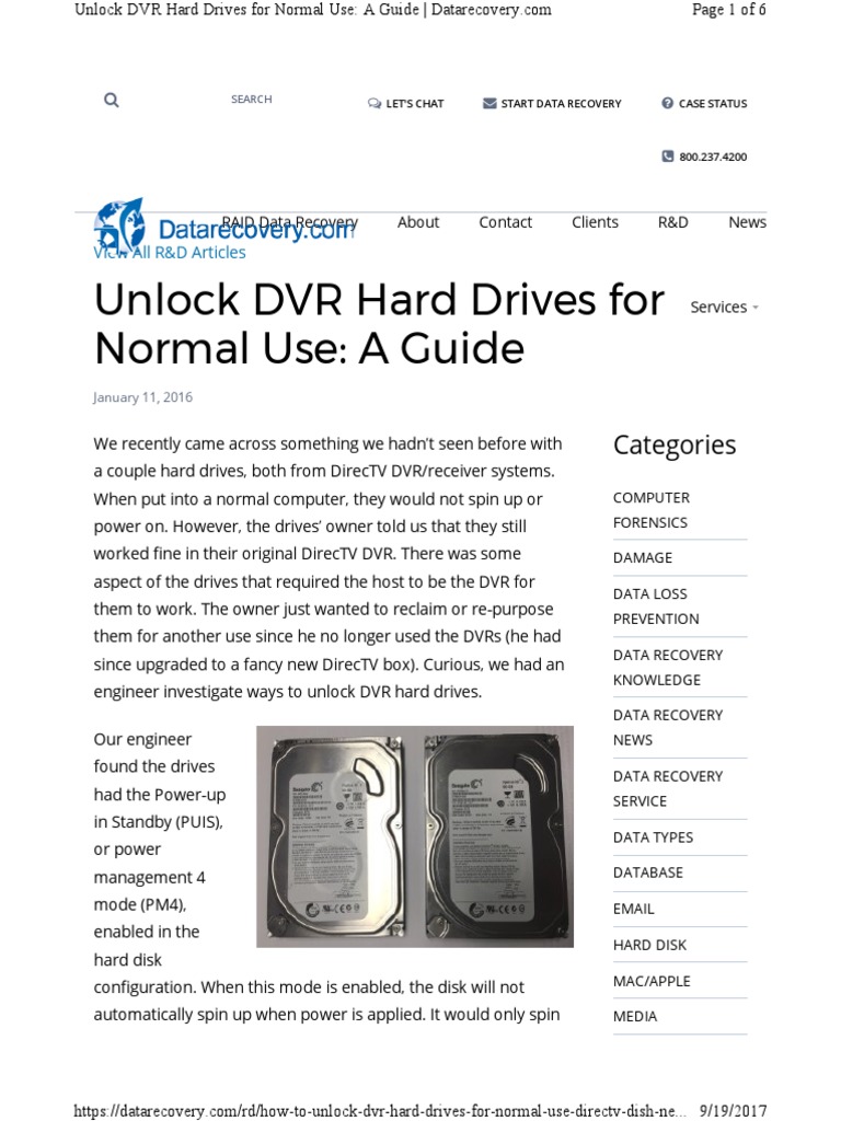 Unlock Dvr Hdd To Work On Pc Power Up In Standby Puis Pdf Booting Digital Video Recorder