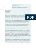 Algumas Notas Sobre a Análise Do Comportamento