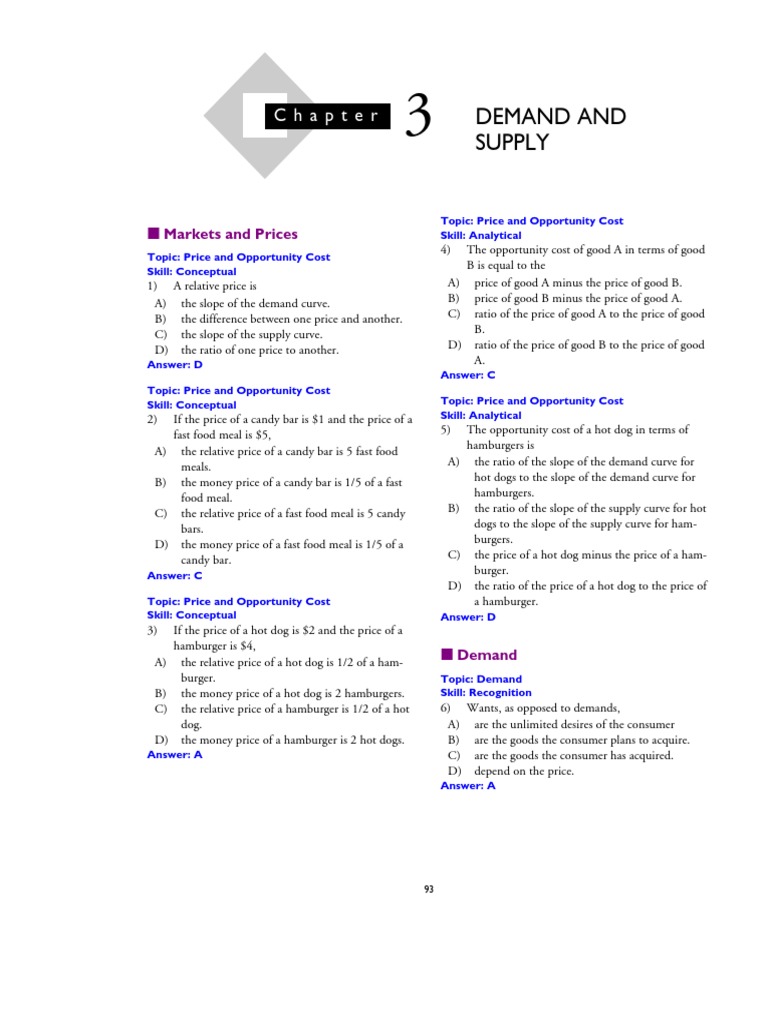 Price, Demand, and Opportunity Cost Concepts | PDF
