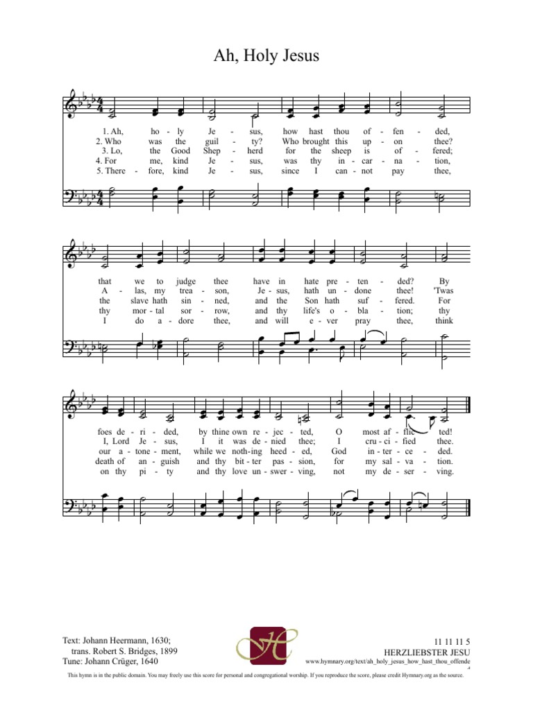 Ah, Holy Jesus | PDF | Religion And Belief | Entertainment (General)
