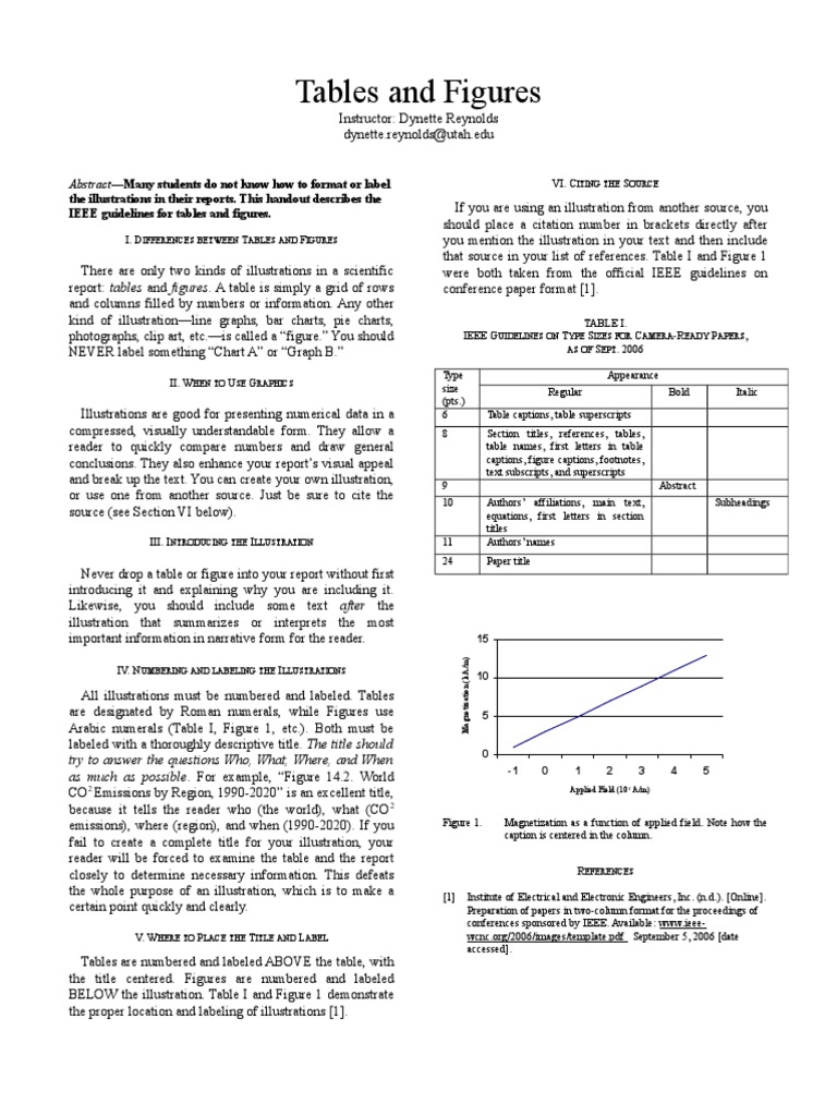 Ieee Tables and Figures | PDF | Chart | Abstract (Summary)