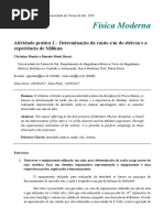 Relatório Atividade Prática 1 - Experimento de J. J. Thomson