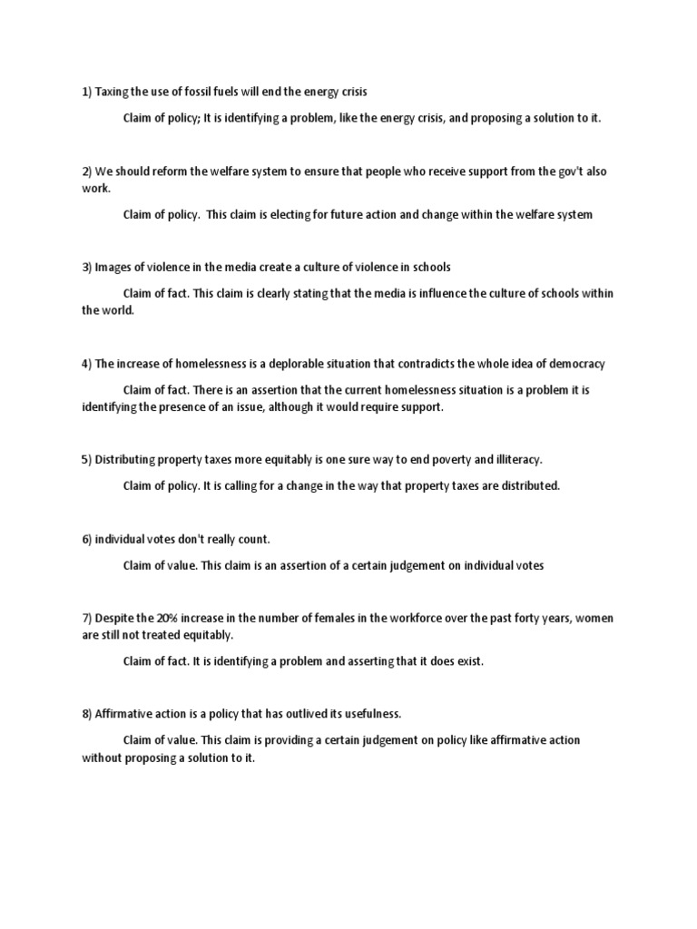 Identifying Claims