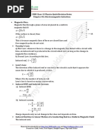 CBSE Class-12 Physics Quick Revision Notes Chapter-06: Electromagnetic Induction Magnetic Flux