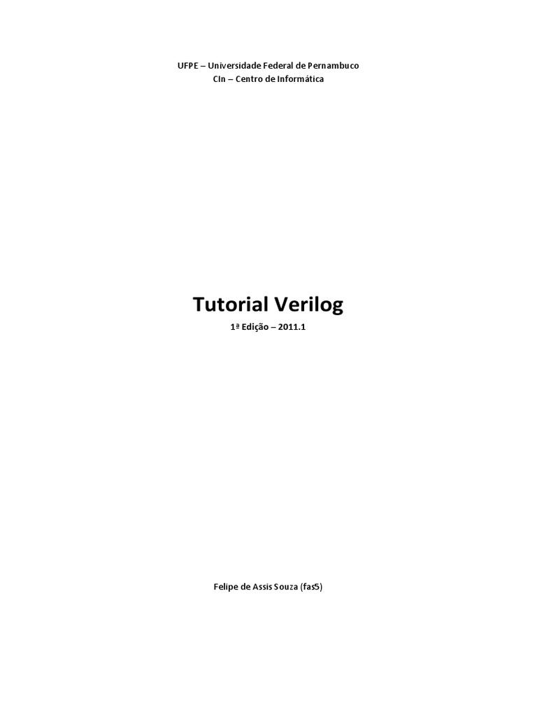 Tutorial Verilog PDF | PDF | Engenharia de Software | Engenharia da ...