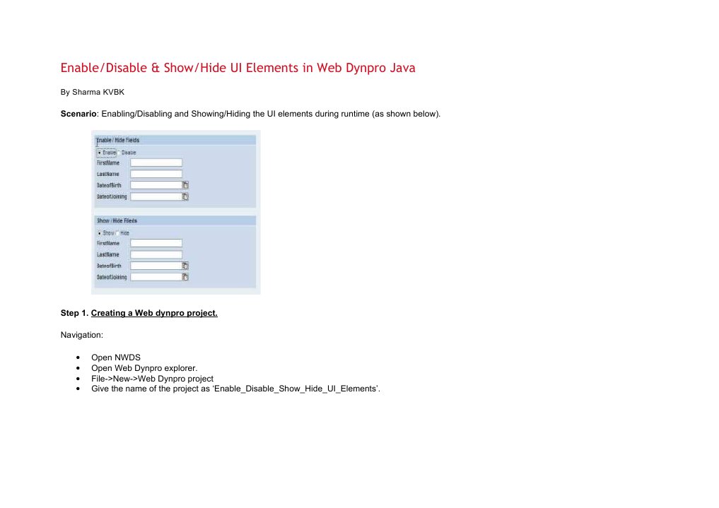 Enable/Disable UI in Web Dynpro Java | PDF | Web Page | Information ...